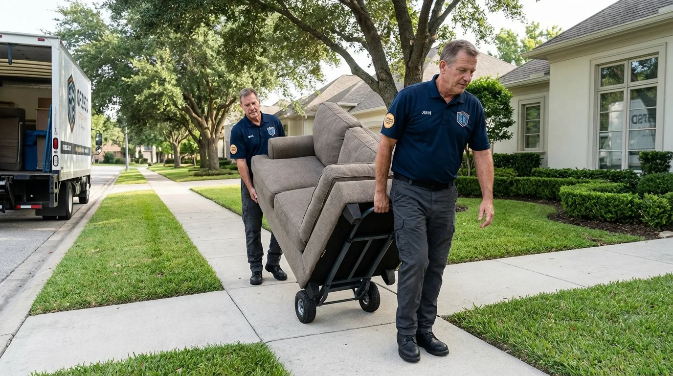 Local residential moving crew loading furniture in Winter Springs, FL