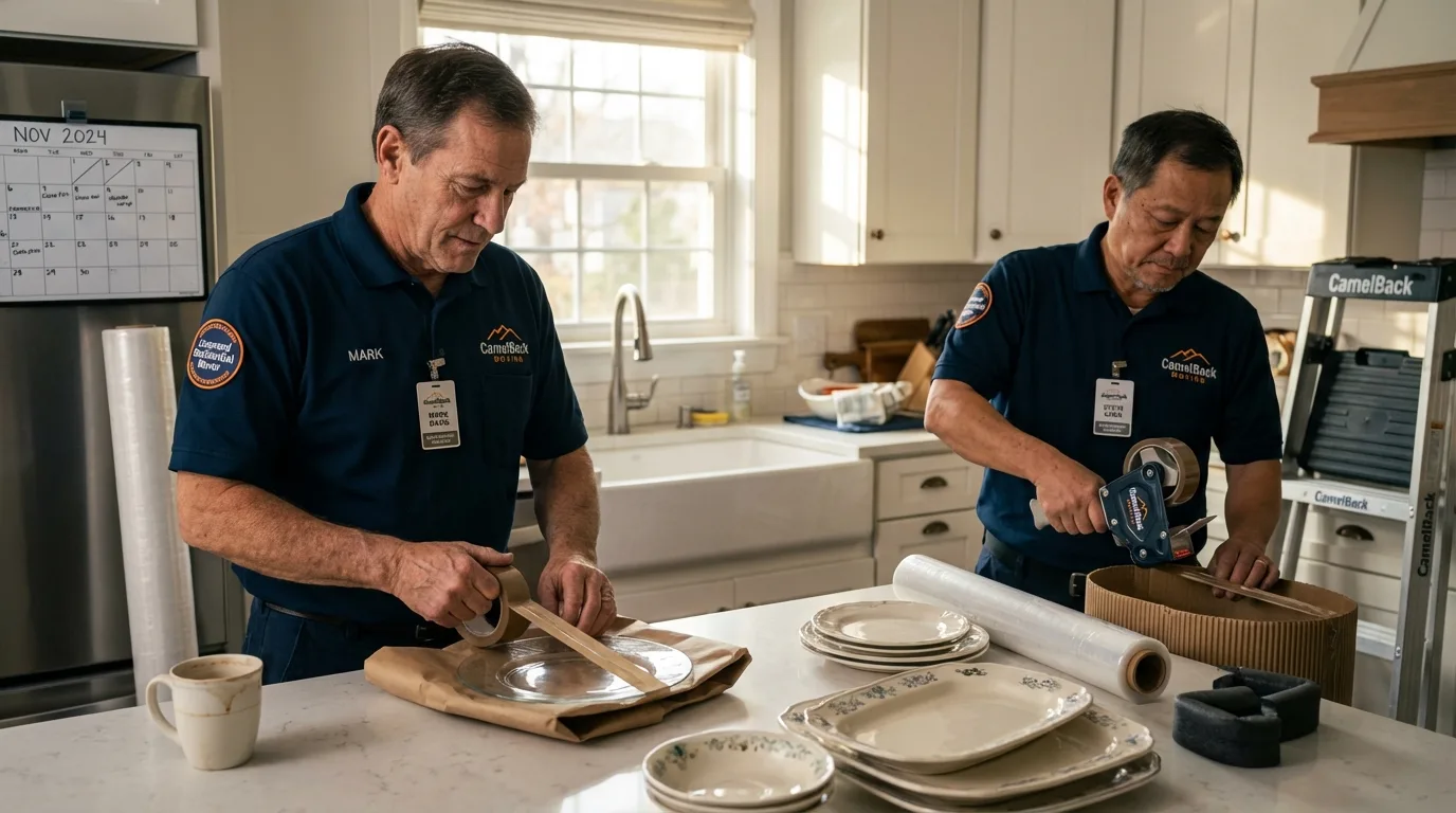 Professional crew packing kitchen dishware in Winter Springs, FL