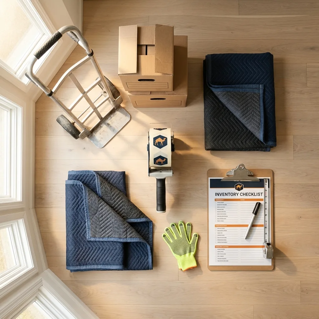 Professional moving supplies and packing materials layout for Winter Springs residential relocations